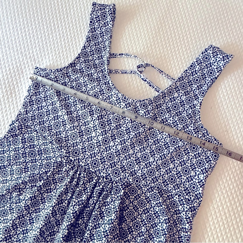 Apt. 9 Sleeveless Midi Dress Blue‎ White Patterned Size Small - Picture 8 of 9